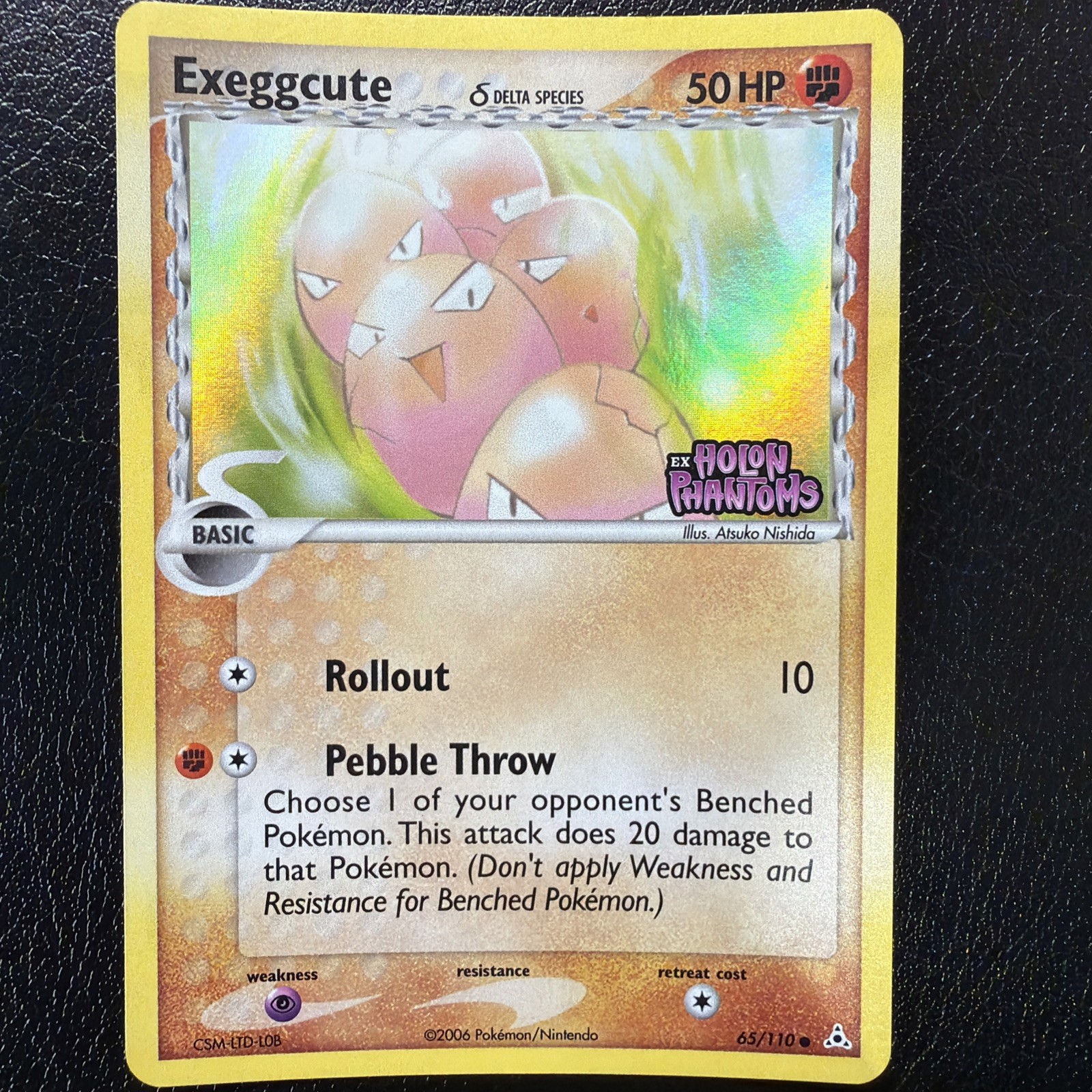 Pokemon Card - Exeggcute Holon Phantoms 65/110 Reverse Holo Stamped LP