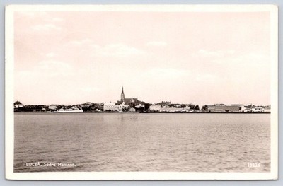 Antique Sweden Postcard LULEA Soedra Hamnen South Harbor 1953 RPPC