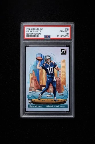 Panini Donruss 2024 Downtown! Drake Maye Rookie #13 PSA 10 Patriots  chase pack