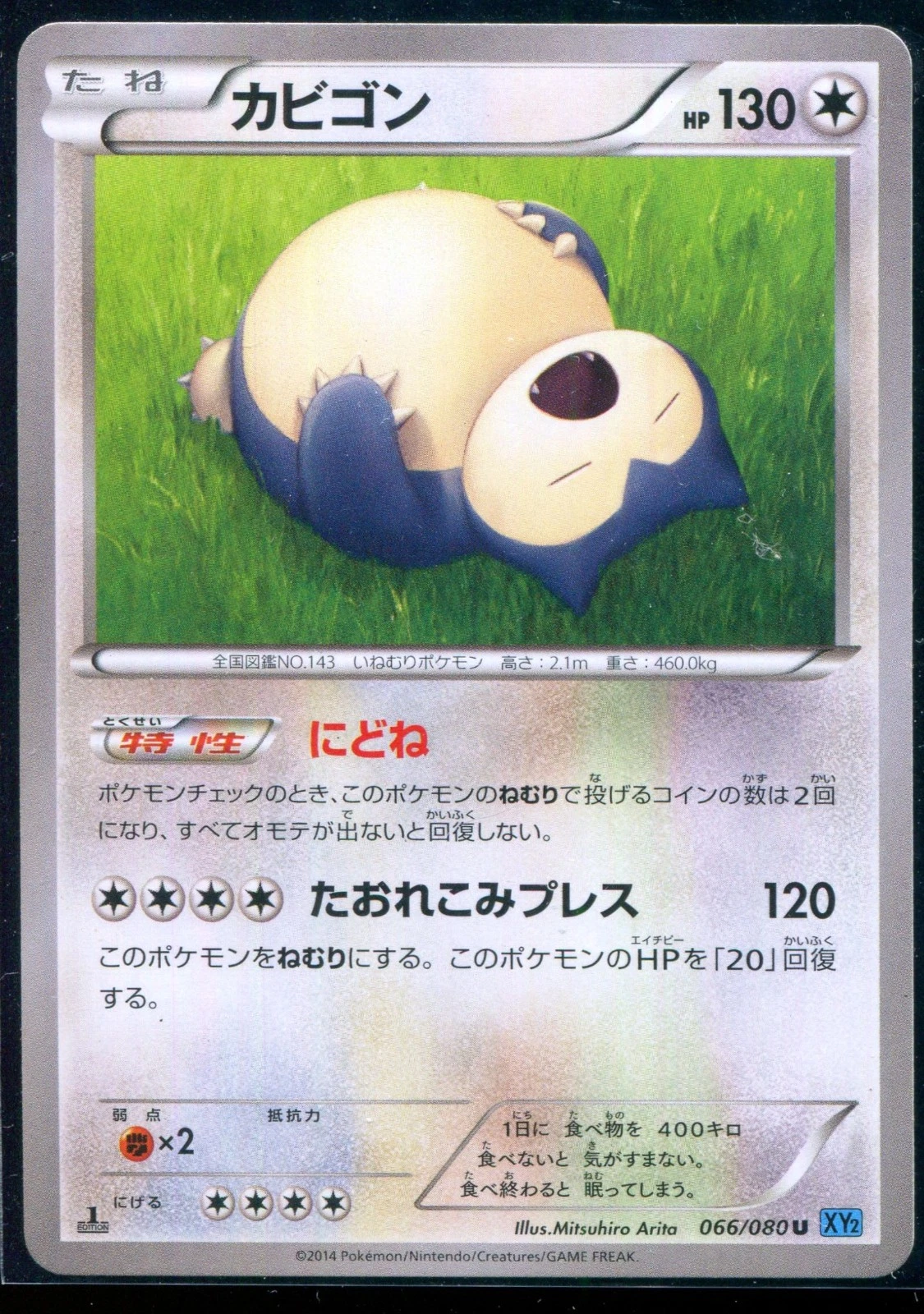 Snorlax 066/080 XY2 Wild Blaze 1ED Japanese Pokemon Card TCG Near Mint NM