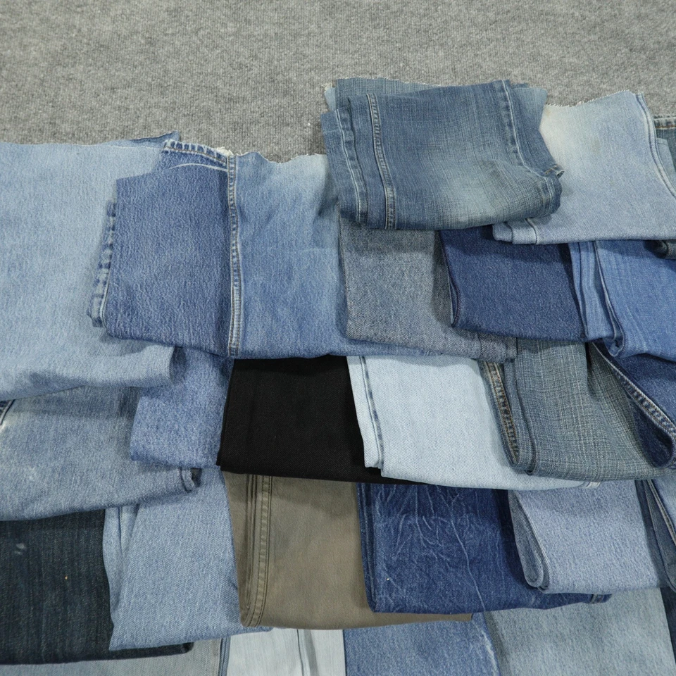 Denim Jeans Leg Fabric Scraps Craft Quilt DIY Upcycle Sew Project 19lb lot 483 - Image 2 of 4