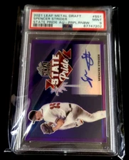 2021 Leaf Metal Draft SPENCER STRIDER AUTO RC PURPLE RAIN STATE PRIDE 2/25 PSA 9