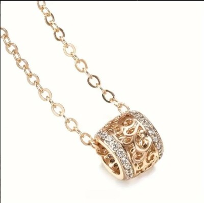 BRIGHTON BEACH Rhinestone Carved Pendant Necklace | eBay