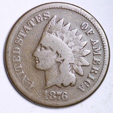 1876 INDIAN HEAD CENT G/VG FREE SHIPPING LOWEST PRICES ON THE BAY
