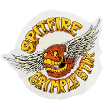 Spitfire x Grimple Stix Skateboard Sticker Flying Grimple Orange / Yellow 