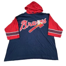 Vintage Atlanta Braves Shirt Men XL Hoodie Tee Tomahawk Single Stitch USA 90s