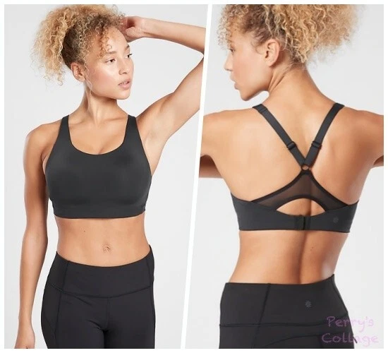 ATHLETA 42DD Advance Bra Black Running Sports Bra, Cardio High Impact Bra  NWT