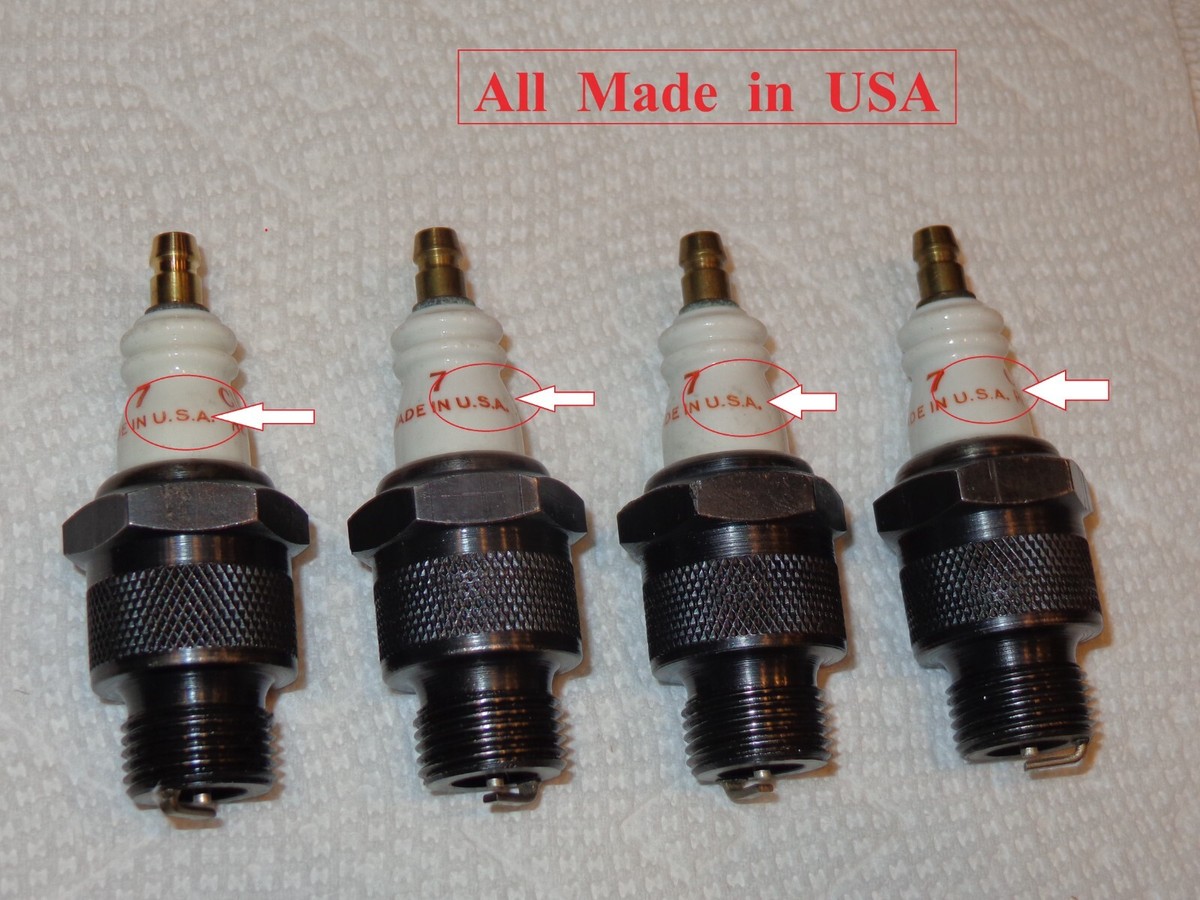 8 ) 'NOS' Champion #7 Spark Plugs  2 Ring Design  MADE IN