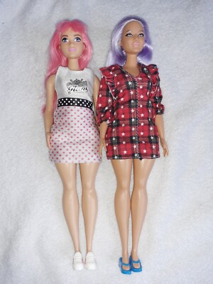 Barbie Curvy Fashionista Puppen Set Konvolut inkl. Daisy rosa Haare / lila Haare