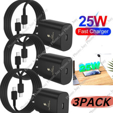 3PACK 25W Super Fast Wall Charger PD 3.0 Adapter Block Type USB C For Samsung