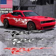 2x 280 X 42 CM Flame Graphic Side Skirts Body Door Decal Stickers For Most Car