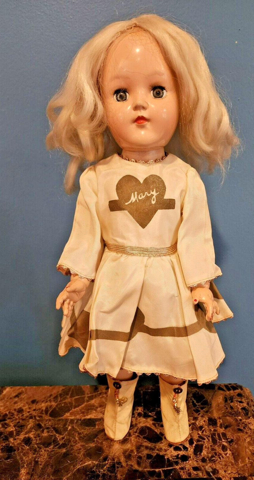 Vintage 1952 Ideal Toni Doll  P-91 Doll 16” with Mary Hartline  Dress boots