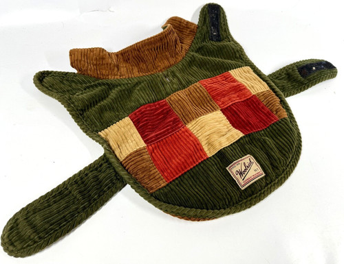 Woolrich Pet 12" Corduroy Autumn Brown Green Outdoor Dog Cat Jacket S-M