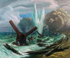 D-Day the Assault Painting by  Orville Fisher Reproduction