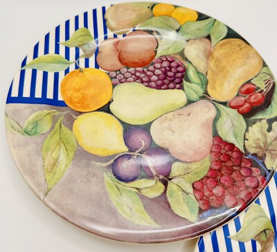 Vintage Set Of 2 Gien France LA RONDE DES FRUITS 8 5/8” Salad