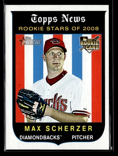 Max Scherzer RC - 2008 Topps Heritage Rookie #519 Arizona Diamondbacks