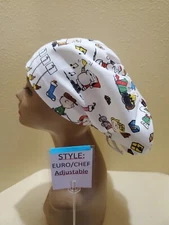 Christmas Gathering Women's Euro/Chef Surgical Scrub Hat/Cap Handmade