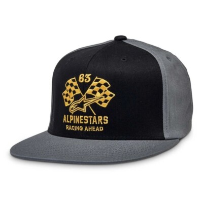 Alpinestars Double Check Flatbill Mütze Baseball Cap schwarz anthrazit