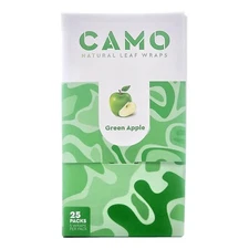 Camo Self Rolling Natural Tea Leaf Wraps - Green Apple (25packs) (125 wraps)