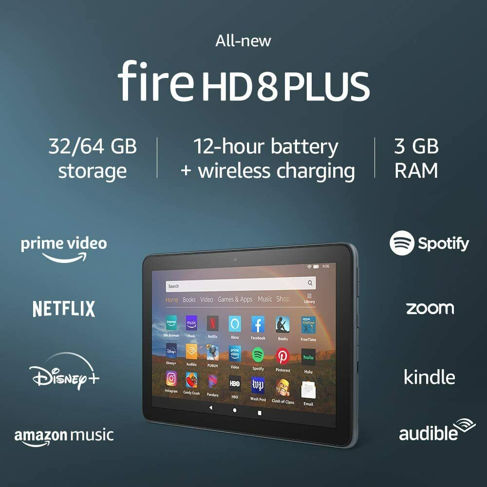 NEW  Fire HD 8 PLUS, -Wireless Charging- With Alexa 8” 3GB Ram (10th  Gen)