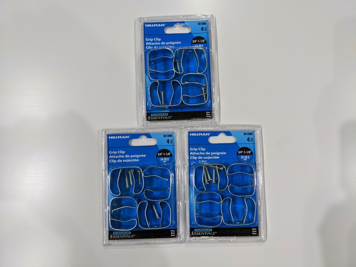 Hillman Grip Clips 3/4" To 1-1/8" Zinc Plated - Tool Organizer For Brooms & Garden Tools