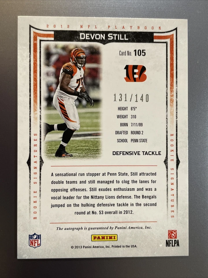 2012 Panini Playbook Rookie Signatures #105 Devon Still #131/140 - Auto RC PSU - Image 2 of 2