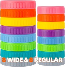 16Pcs Intended for Mason Jar Lids,8Wide Mouth Mason Jar Lids 8Regular Mouth Lids