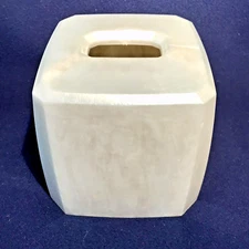 Acrylic Pearlized Faux Marble Creamy White Acrylic Tissue Box Cover Holder BB&B