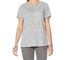 DG2 by Diane Gilman "DG Downtime" Reverse Side Printed Tee White X-Small Size