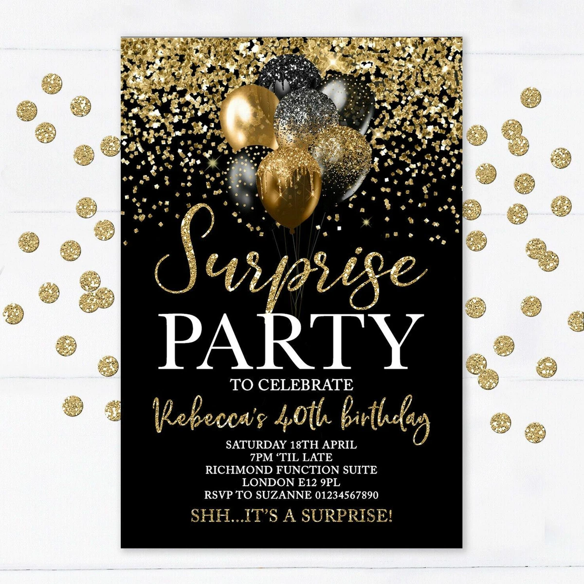 Black and gold invitations deals
