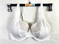 NWOT Vanity Fair Women's 36D Flattering Lace Underwire Minimizer Bra 76014 White