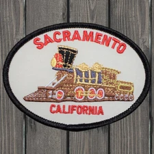 Paddy's Patches Sacramento California Train and Railroad Iron On Patch 2.5"x3.5"