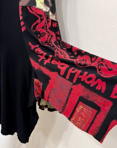 Desigual Multi Make The World Better Art To Wear Knit Fit Flare Dress Size L EUC - Picture 5 of 21