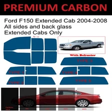 Premium Carbon Window Tint fits Ford F150 2004-2008 ex cab precut window tint
