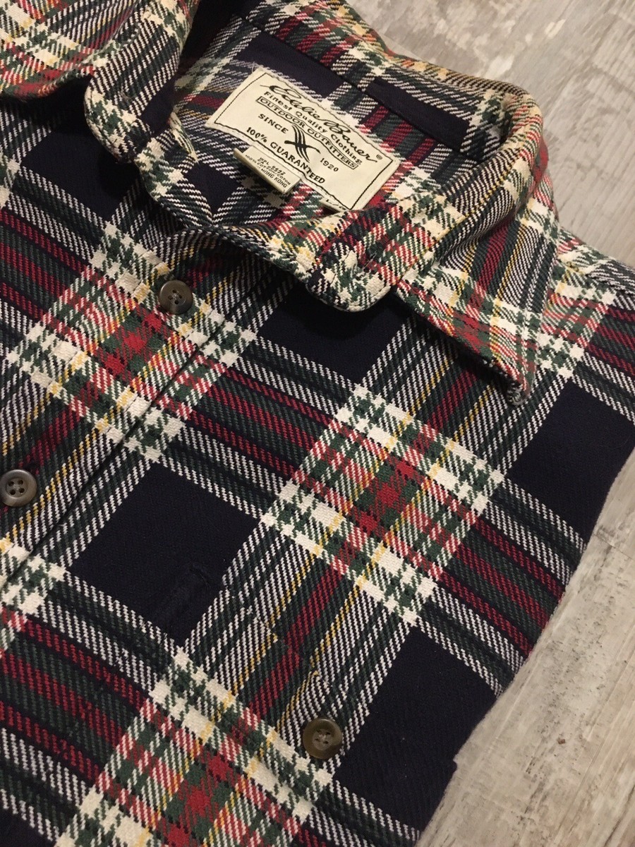 Vintage 90s Eddie Bauer Heavy Plaid Flannel Long Sleeve Button Up  display picture 1