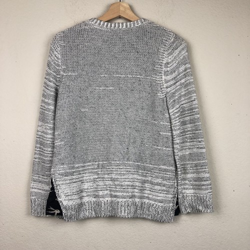 ANTHROPOLOGIE FIELD FLOWER Ruffle Bird Shirting Cardigan MEDIUM Sweater Top A6 - Picture 8 of 8