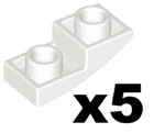 LEGO 5 New Slopes White Curved 2 x 1 x 2/3 Inverted Part 24201 WH1