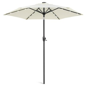 Outdoor Solar Patio Umbrella 7 5ft Led Lights For Deck Pool W Tilt Crank Ebay