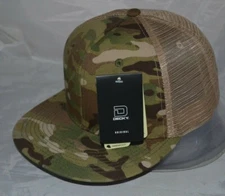 Decky Snap Back Mesh Trucker Cap Flat Brim Multicam H/C 6307 Khaki