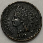 1865 - Indian Head Cent - VF Detail - Exact Coin Imaged #IND81