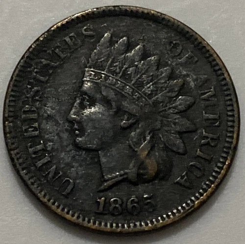 1865 - Indian Head Cent - VF Detail - Exact Coin Imaged #IND81