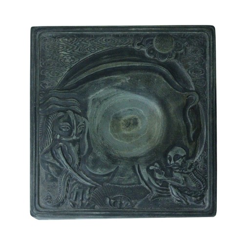 Chinese Elephant Lohon Motif InkStone Dip Pen Brush InkWell Pad ws1249