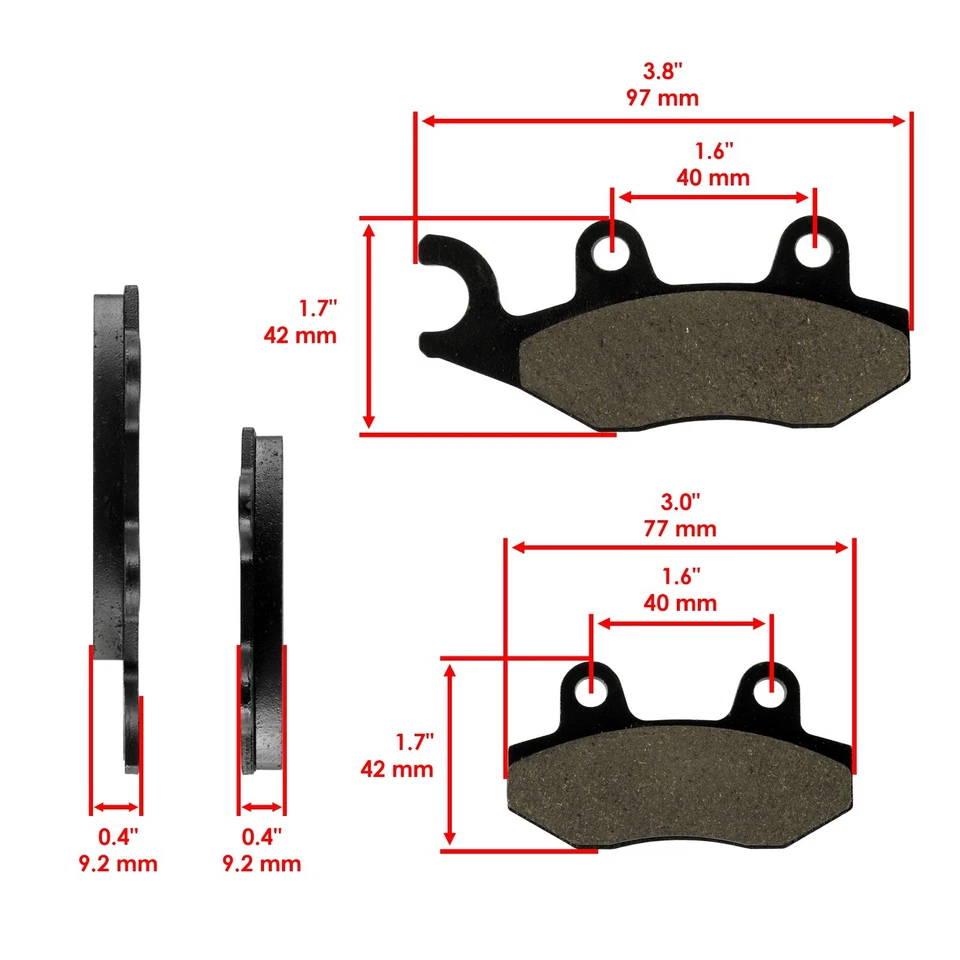 Front Rear Brake Pads for Kawasaki Mule Pro-Fx Pro-Fxt KAF820 2015-2016 — 第 3/4 张图片