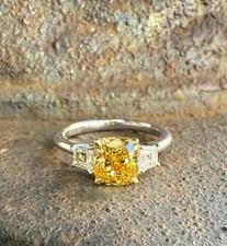 18k Gold GIA 1.98ctw Fancy Intense Orange Yel...