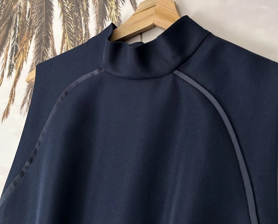 CAMILLA & MARC Vaporware French Navy A Line Skater Dress Size 12 10 - image 4 of 4