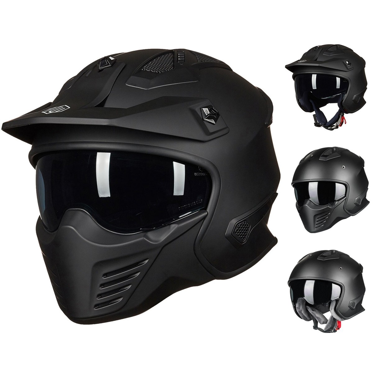 ILM Open Face 3/4 Motorcycle Half Helmet for Moped ATV Cruiser Scooter DOT  726X | eBay