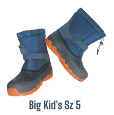 NORTIV 8 Kids Snow Boots Kids Navy Blue Waterproof Cold Weather Booties Sz 5