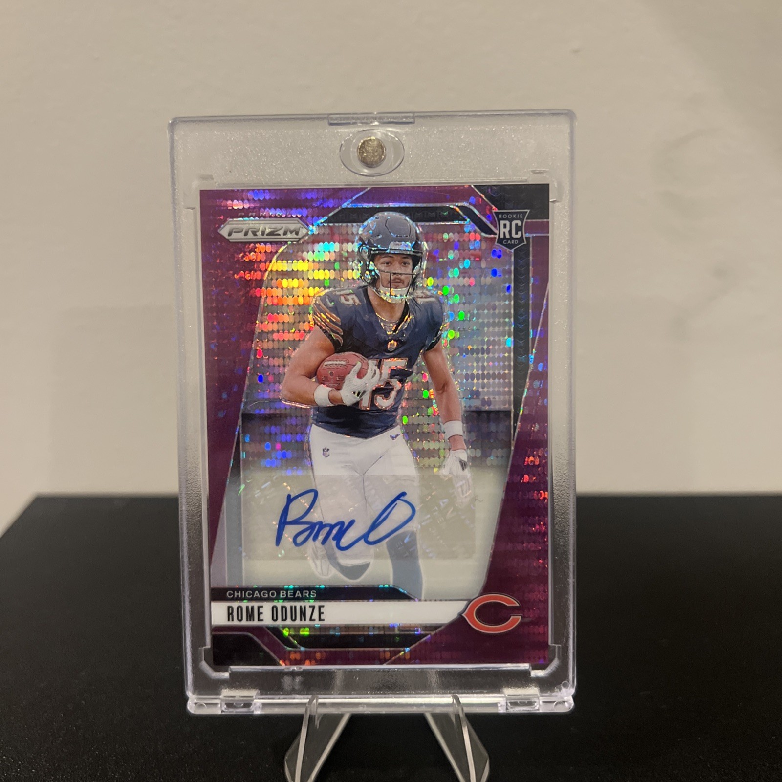 2024 Panini - Rookies Rome Odunze #385 Purple Pulsar Prizm Autographs (AU, RC)