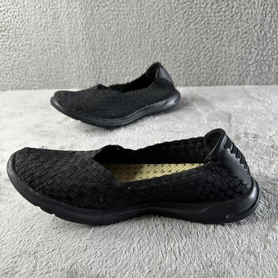 Bare Traps Lexie Woven Slip On Casual Comfort Walking Shoes Black Womens 9M