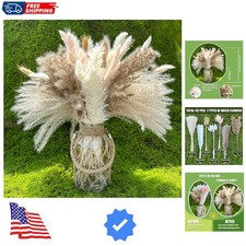 Dried Pampas Grass Decor 107 pcs Boho Home Decor 17 Inch Natural Dried Flower...